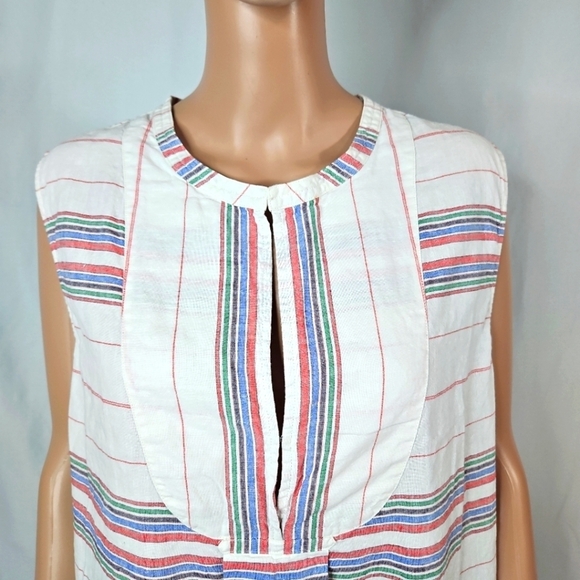 J.Crew White Striped Tank Top Size L - Picture 3 of 6